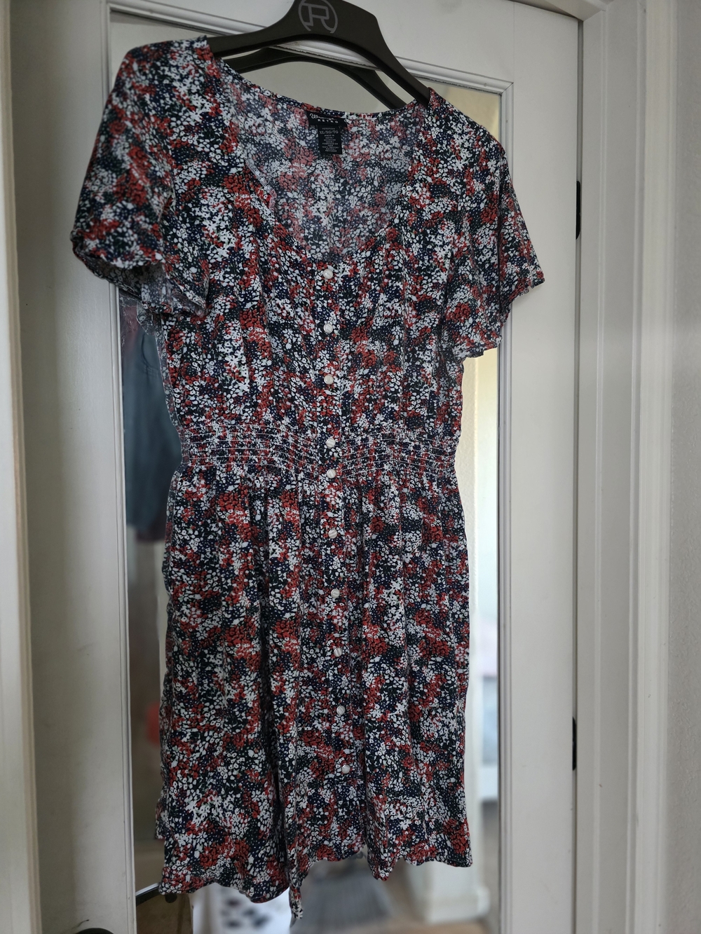 Wrangler Navy Red White Floral Midi Dress